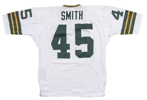 1970s Mid Perry Smith Game Used Green Bay Packers White Jersey